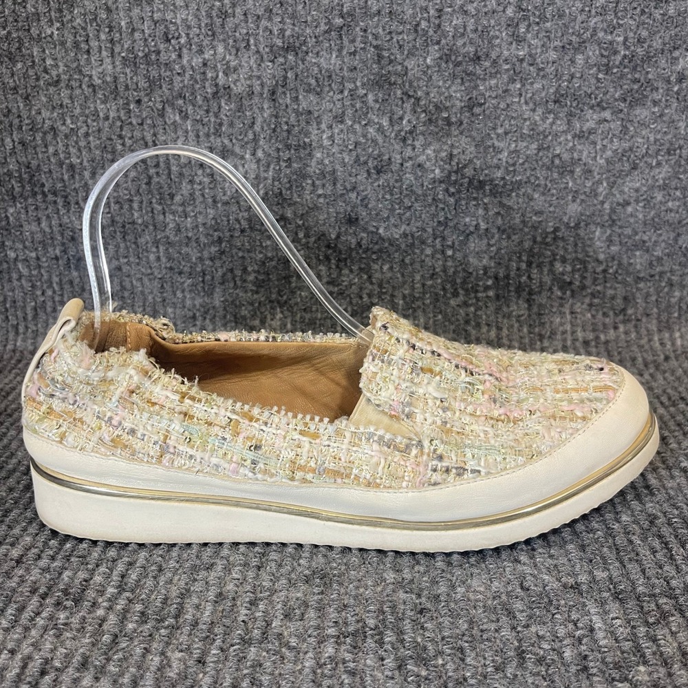 Ron White Tweed Platform Slip On Sneakers EU 40 9-9.5 US Pastel Metallic Loafers